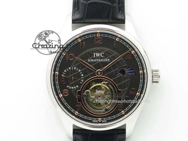 MIROTIME 0415 Portuguese IW3714 Diam ZF V2 1:1 Best Edition Black Dial On Black Leather Strap A79350 (Slim Movement) Lightweight 7245